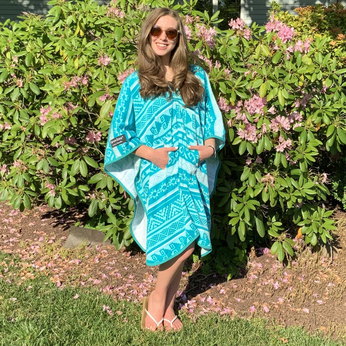 THROWBEE Towel-Poncho - Aqua