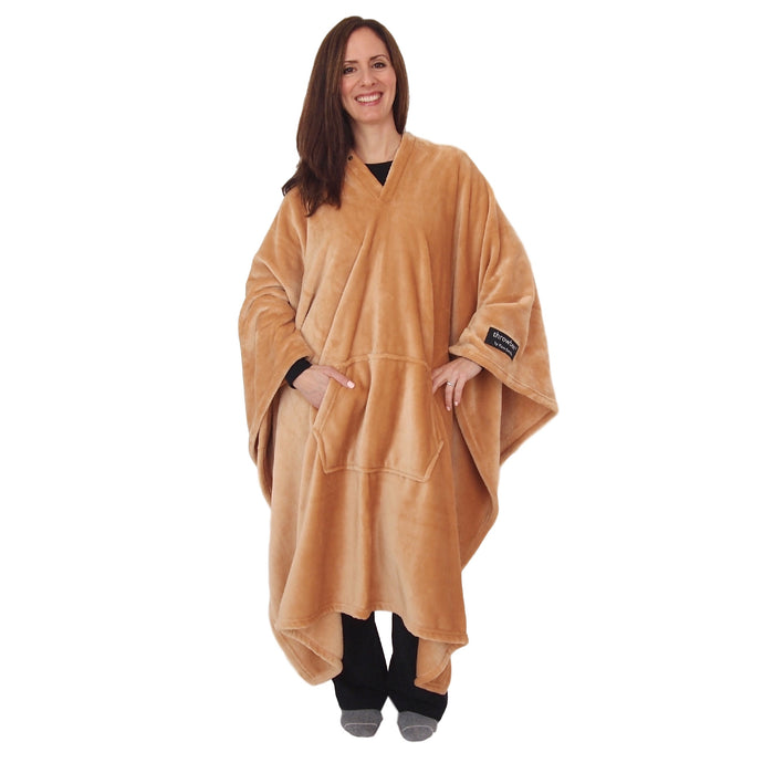 THROWBEE Blanket-Poncho - BEIGE
