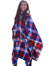 THROWBEE Blanket-Poncho - UPSTATE PLAID