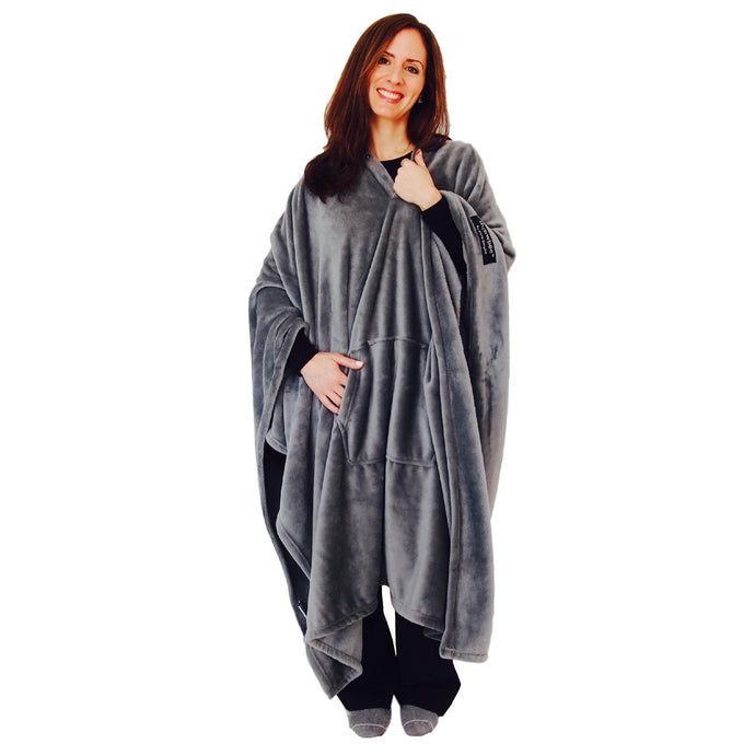 THROWBEE Blanket-Poncho - GRAY