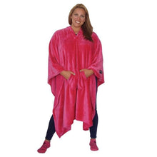 THROWBEE Blanket-Poncho - HOT PINK