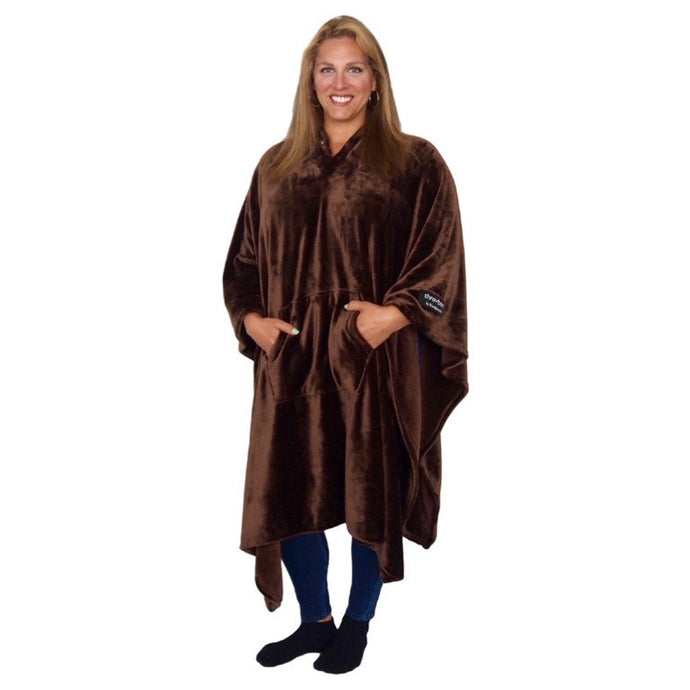 THROWBEE Blanket-Poncho - CHOCOLATE