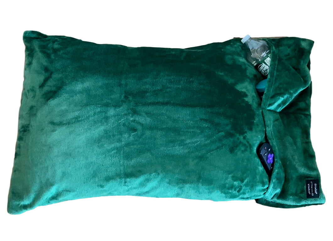 NEW throwbee PILLOWCASE 2.0 WITH SIDE POCKETS, yes SIDE POCKETS! - GREEN