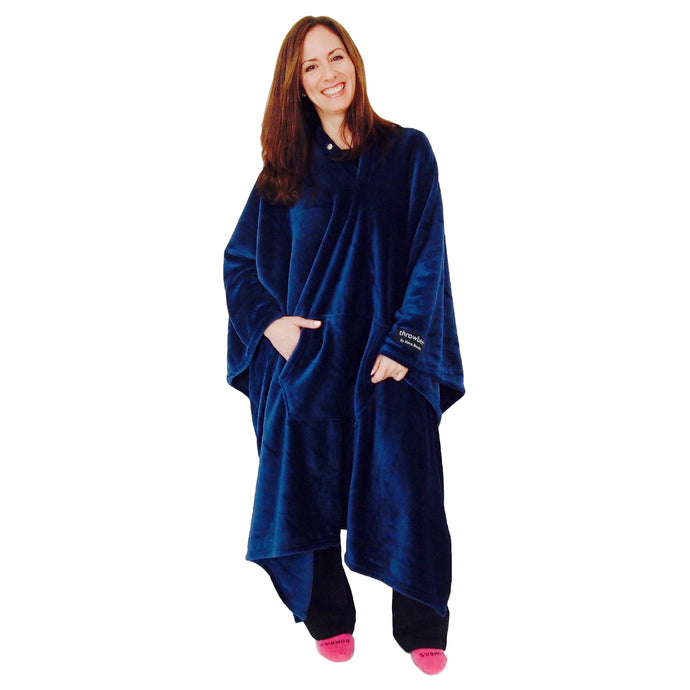 THROWBEE Blanket-Poncho - BLUE
