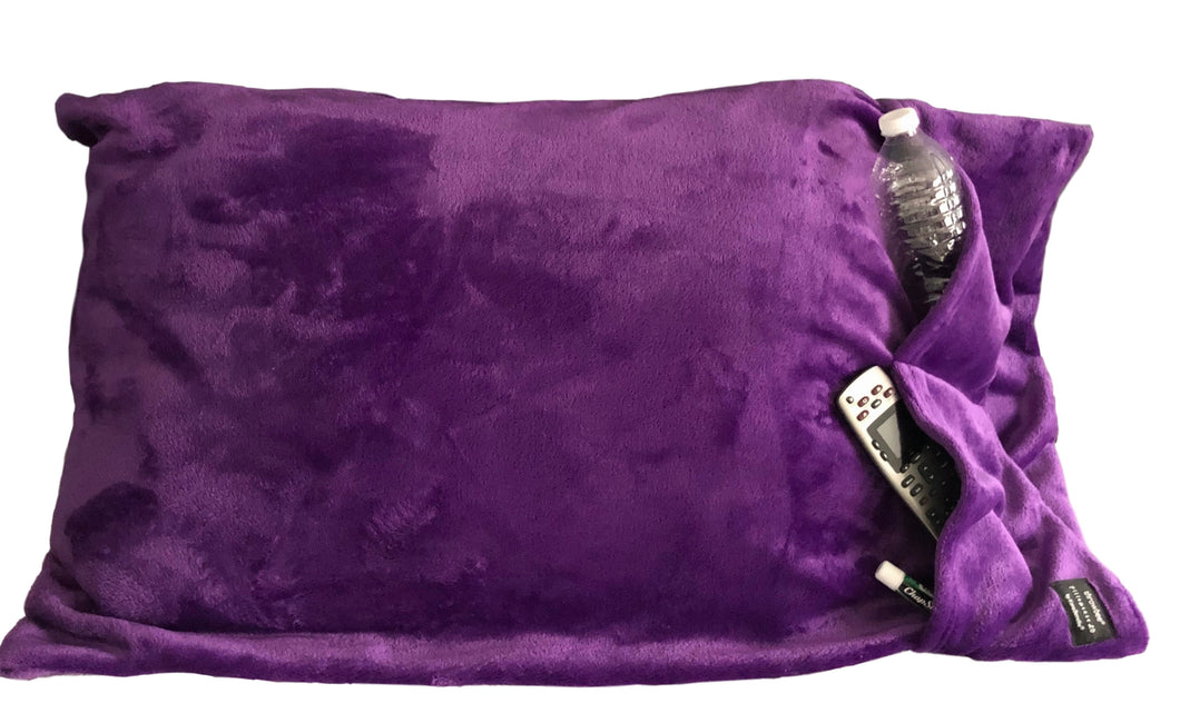 NEW throwbee PILLOWCASE 2.0 WITH SIDE POCKETS, yes SIDE POCKETS! - PURPLE
